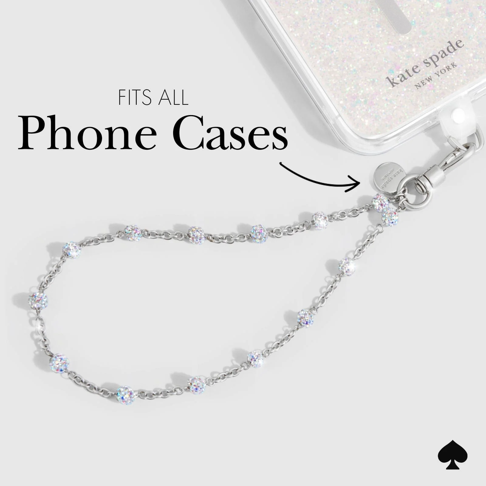 Kate Spade Phone Charm - Dazzle Chain Silver