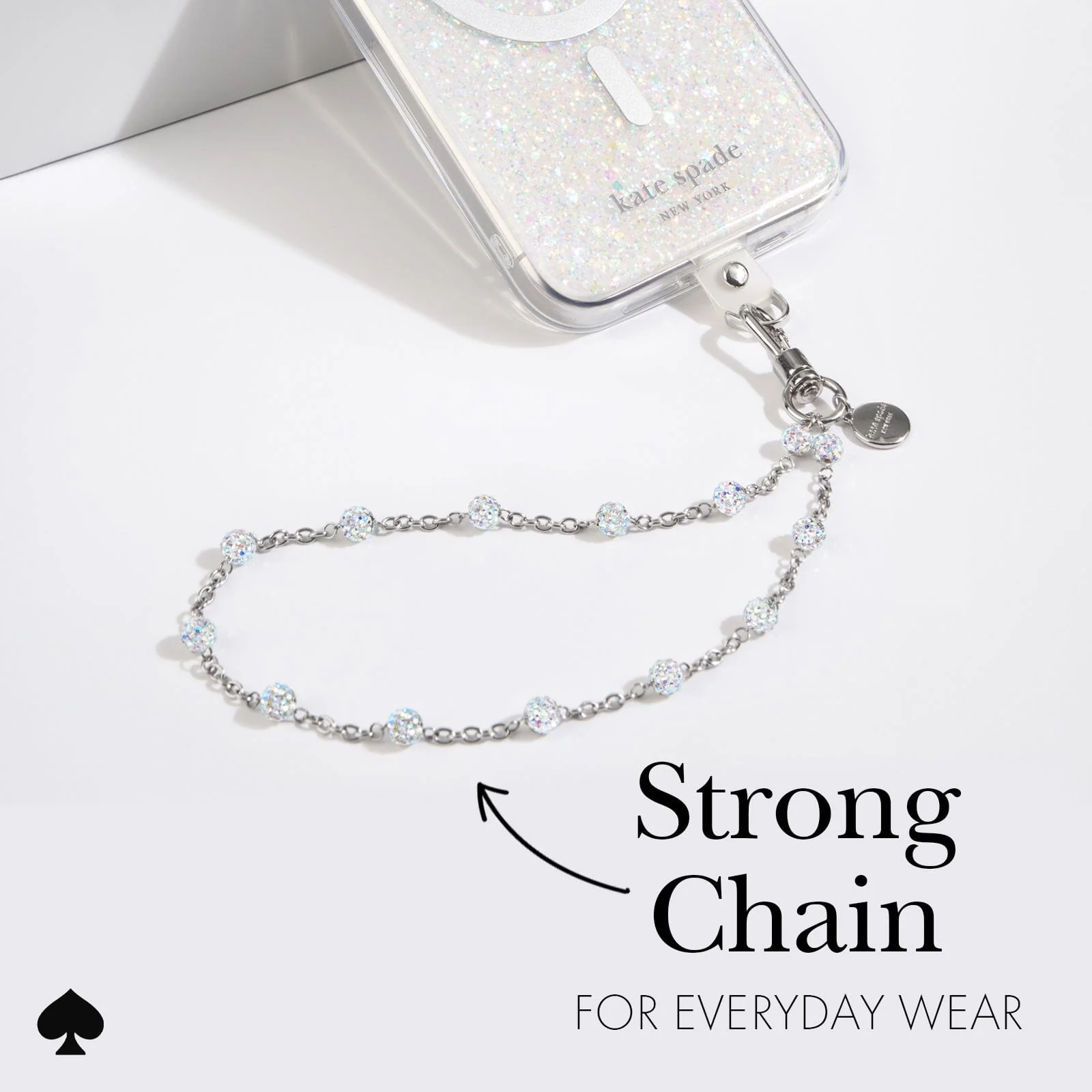 Kate Spade Phone Charm - Dazzle Chain Silver