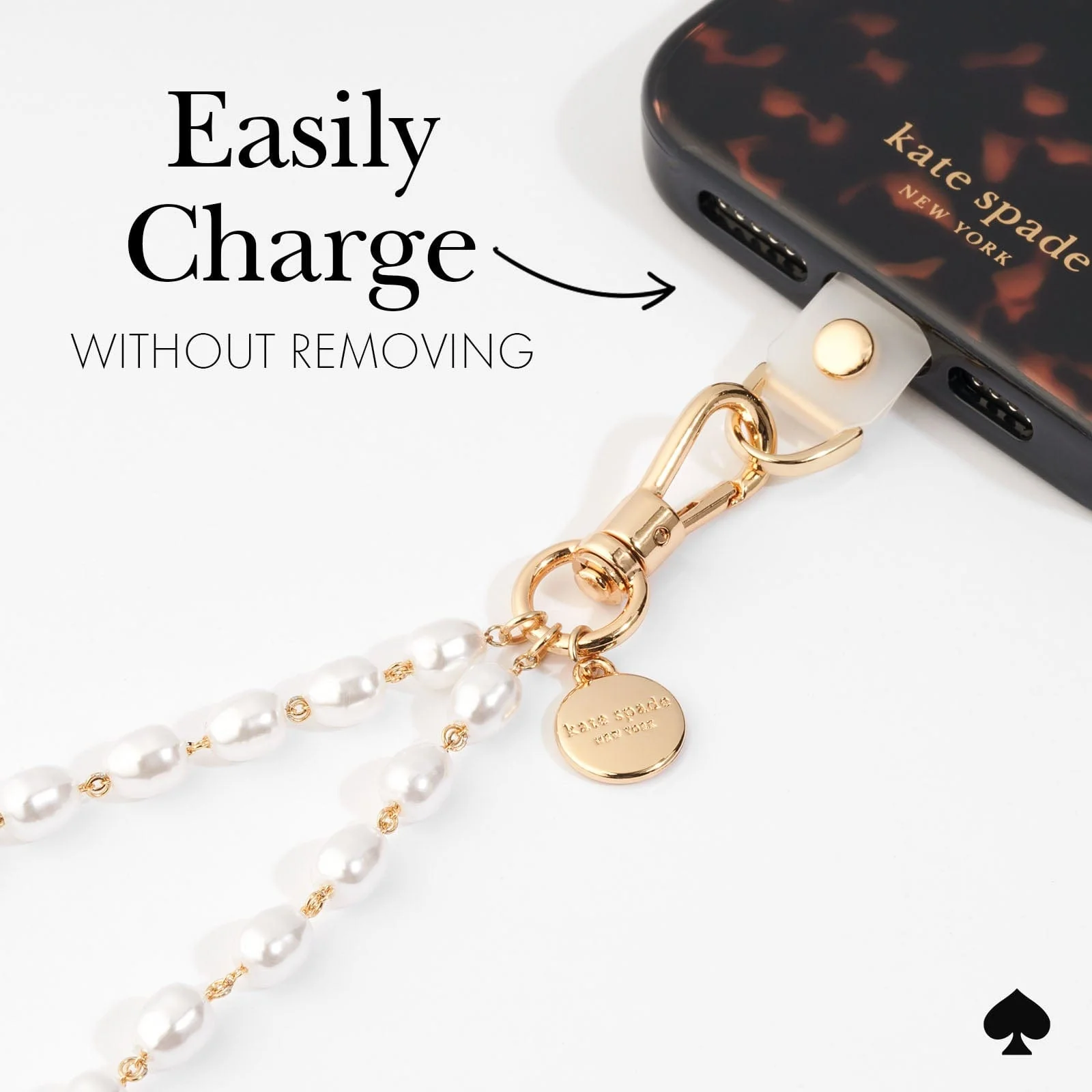 Kate Spade Phone Charm - Sea Pearl