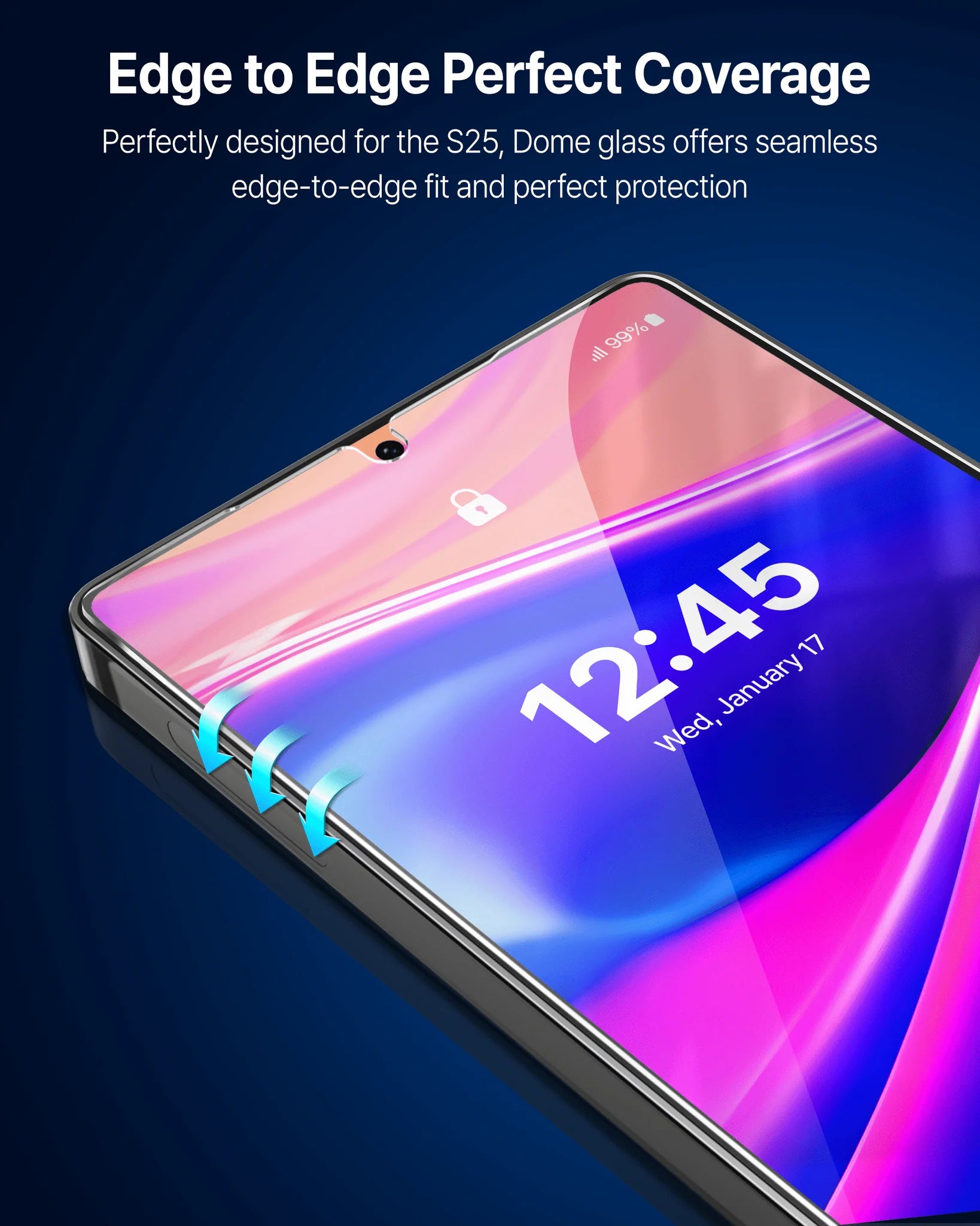 *Pre-Order*Whitestone Dome Glass Samsung Galaxy S25 Ultra Tempered Glass Screen Protector - Liquid Dispersion Tech