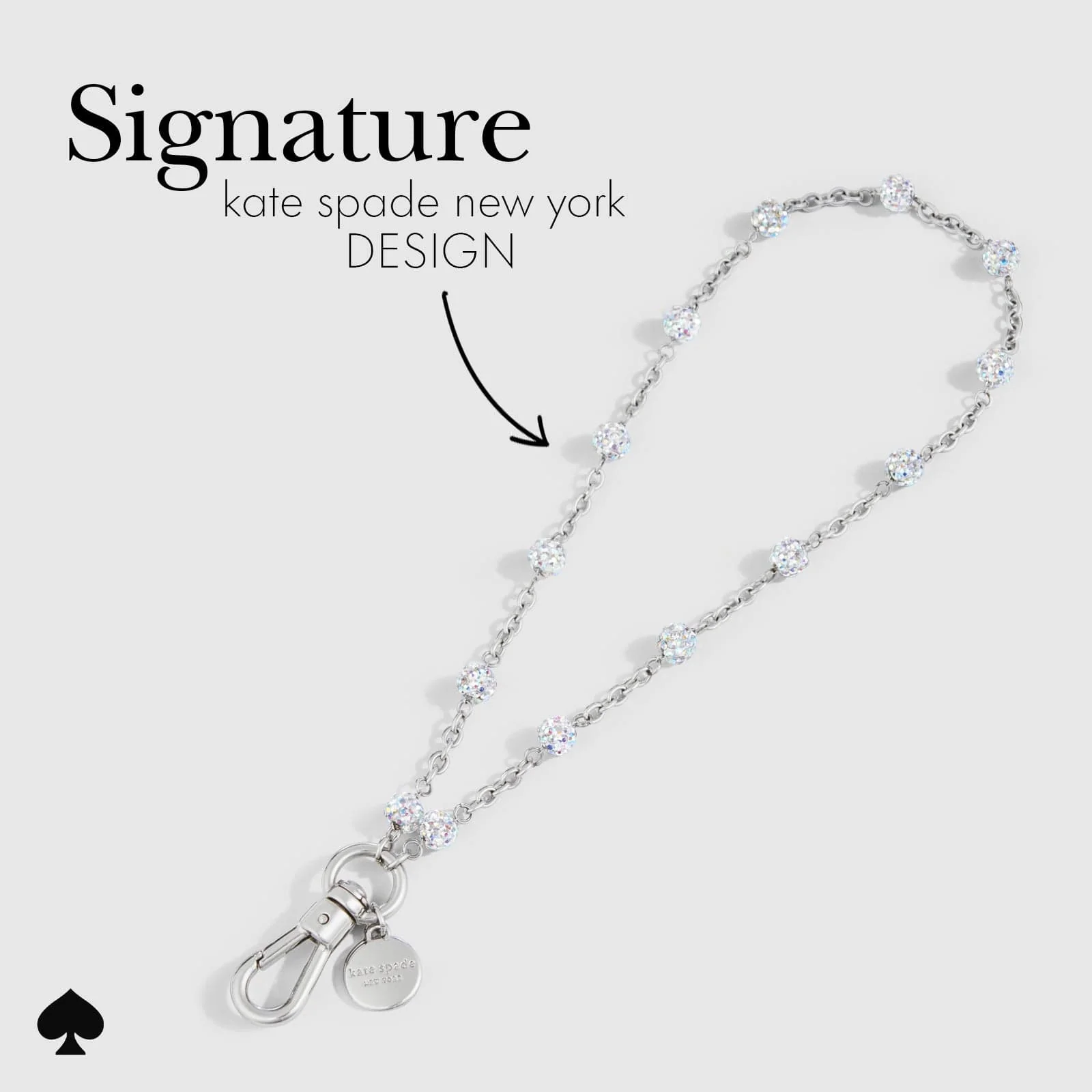 Kate Spade Phone Charm - Dazzle Chain Silver