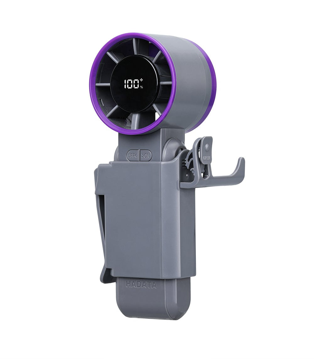 Hadata F3 Handheld Portable Fan with Digital Display and Waist Clip