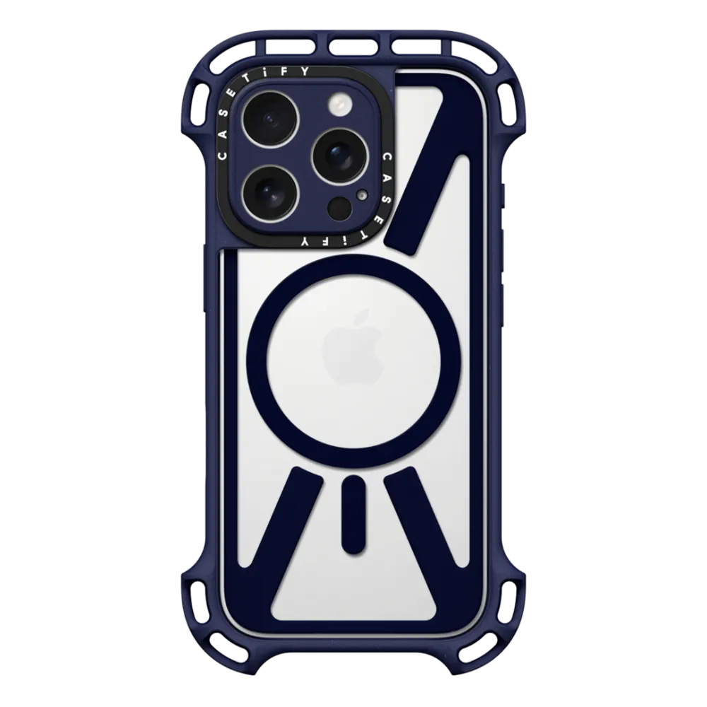 CASETiFY Magsafe Ultra Bounce Case for iPhone 16 Pro - Clear Indigo Blue