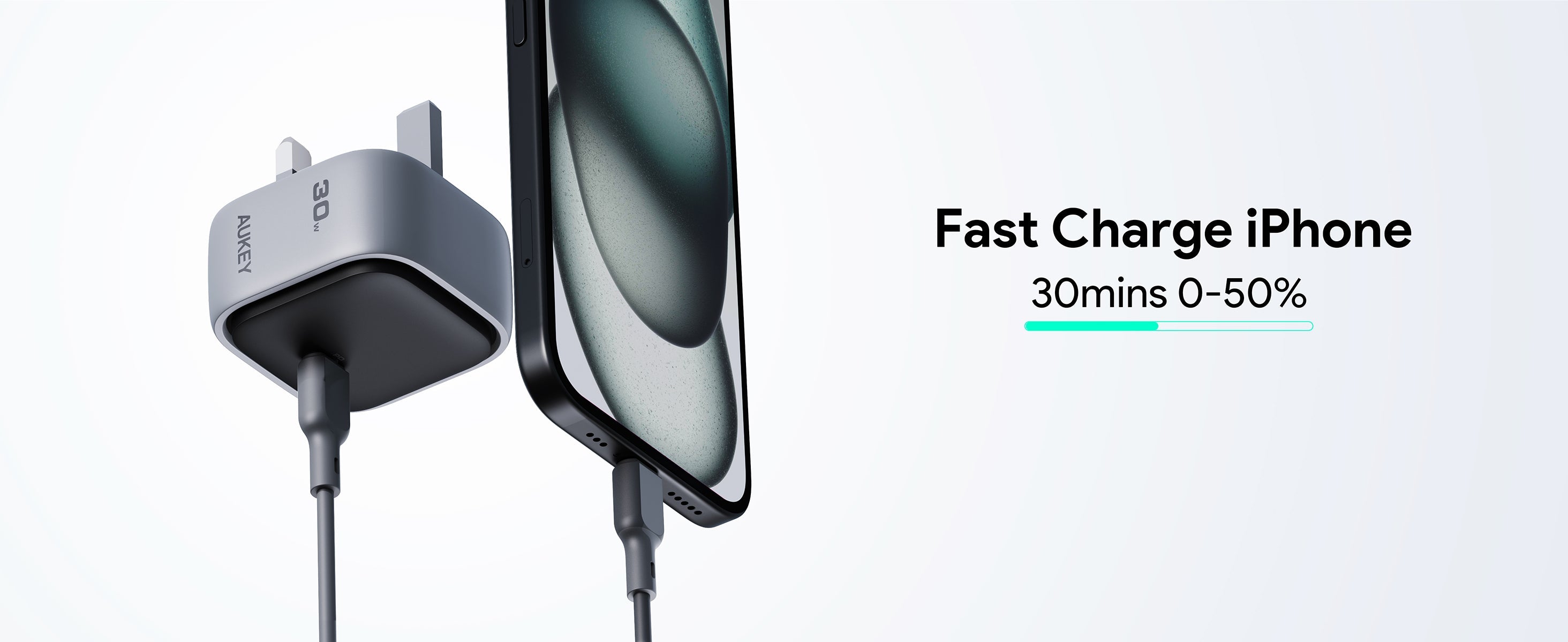 Aukey PA-C1 Comet Super Compact 30W PD GaN Wall Charger with PPS