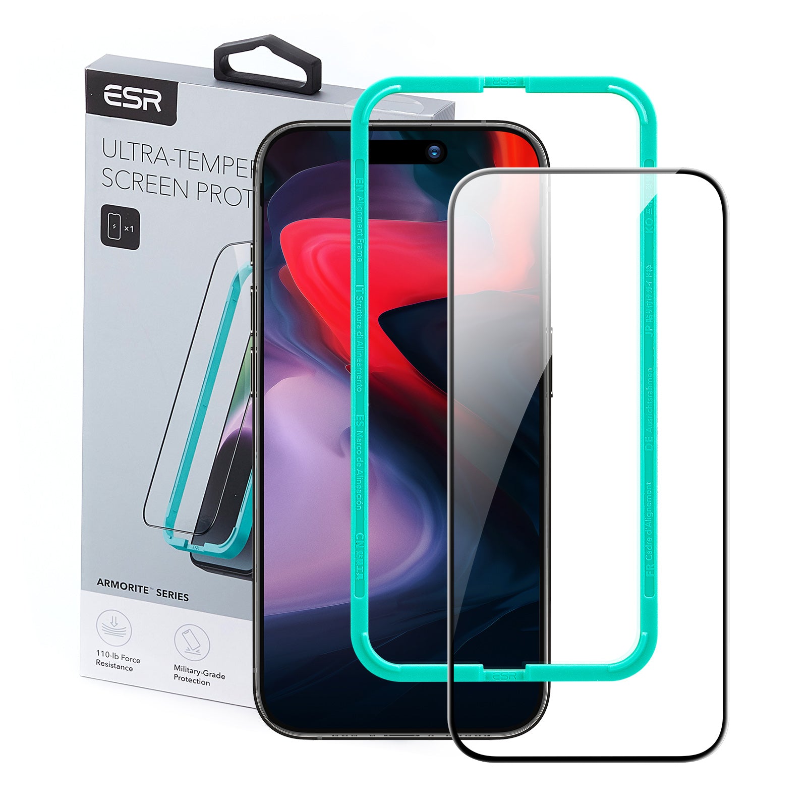 ESR iPhone 15 Plus / 15 Pro / 15 Pro Max Armorite Full Ultra Tempered Glass 1pc Pack