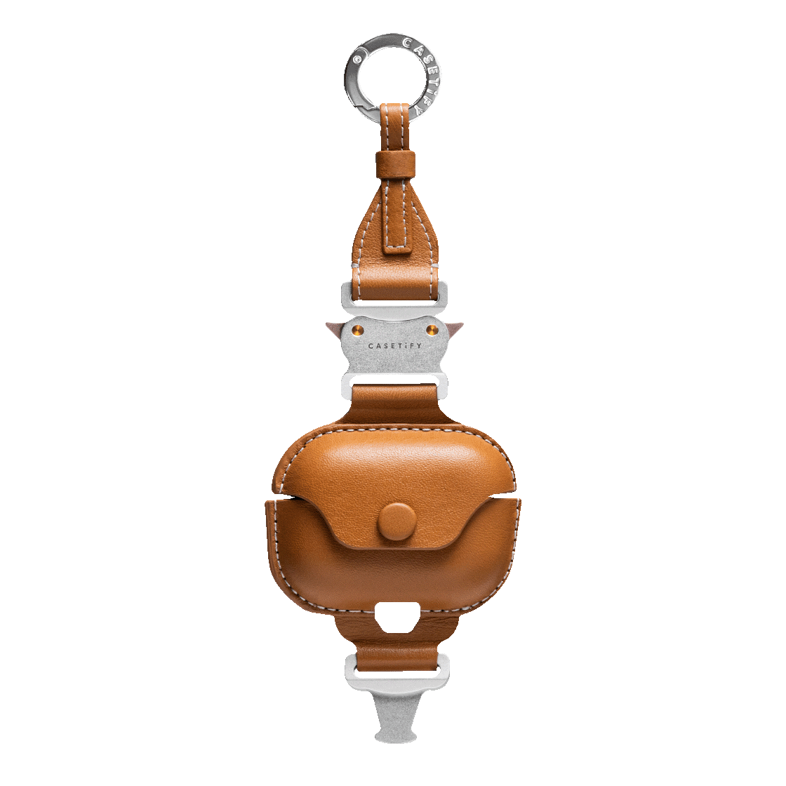 CASETiFY Cross Body & Wrist 2-in-1 Utility Phone Strap w/ Leather Case for Airpods Pro 2 - Ecru Tan