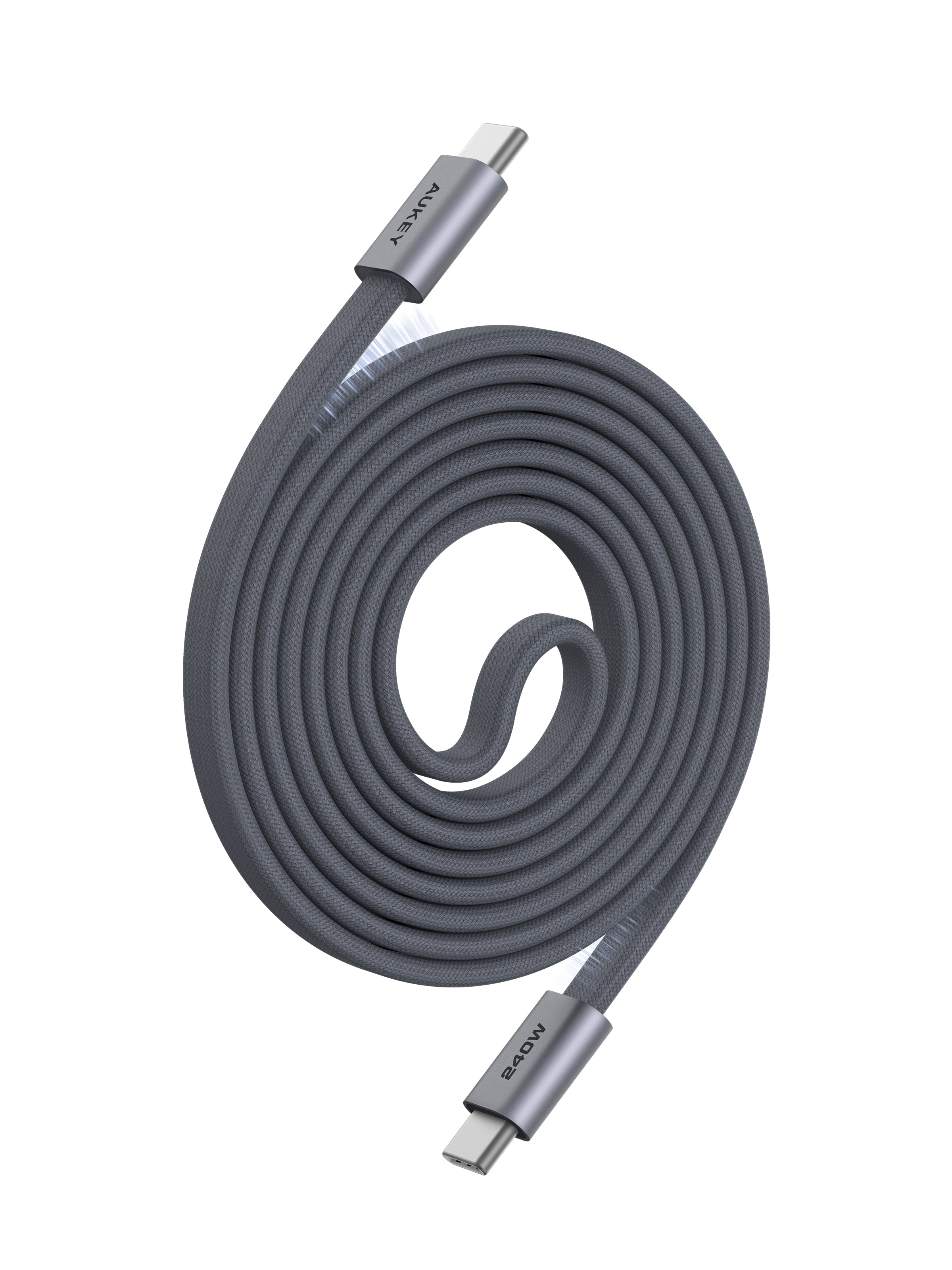 Aukey CB-DCC251 Circlet Blink 240W 1m DTY Braided USB-C to USB-C Magnetic Cable