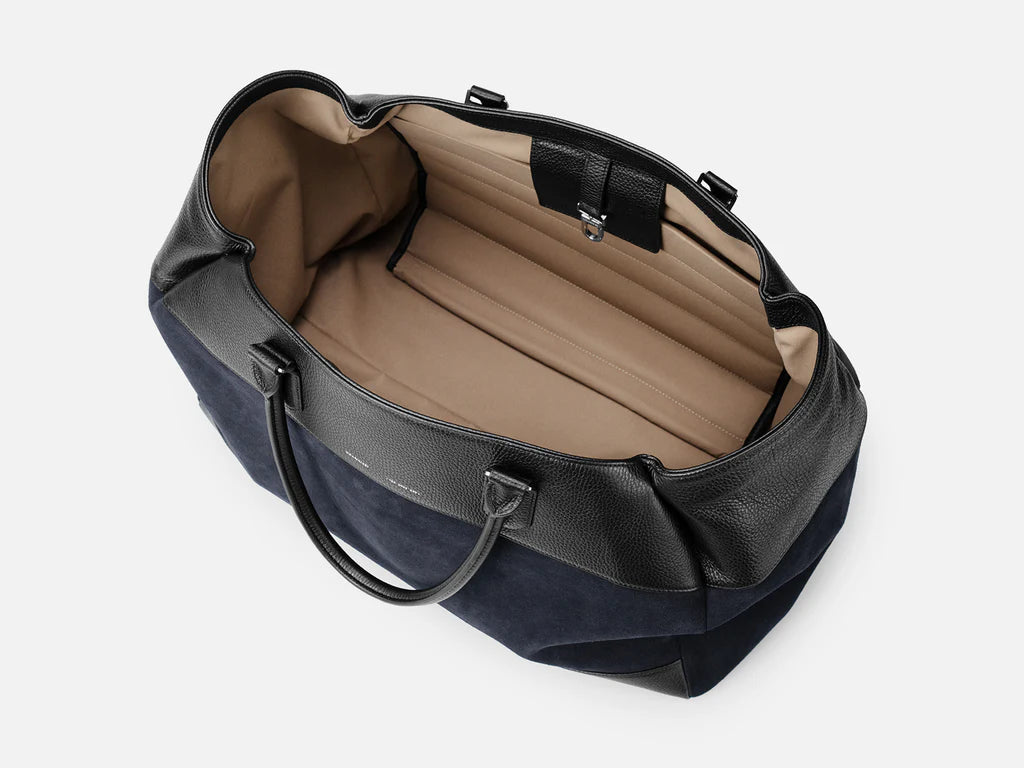 Grams(28) 184 Weekender Tote Bag - Pebbled Suede Black