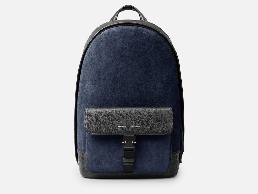 Grams(28) 151 Stealth Backpack - Pebbled Black + Suede Navy