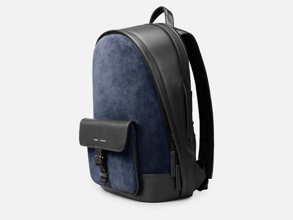 Grams(28) 151 Stealth Backpack - Pebbled Black + Suede Navy