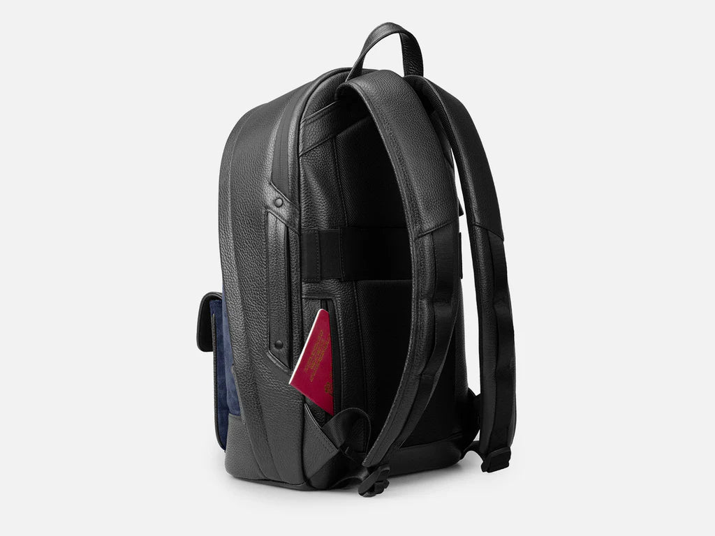 Grams(28) 151 Stealth Backpack - Pebbled Black + Suede Navy