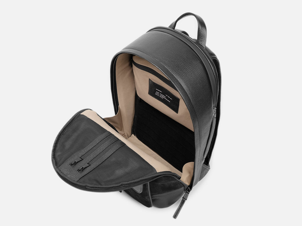 Grams(28) 151 Stealth Backpack - Pebbled Black + Suede Navy