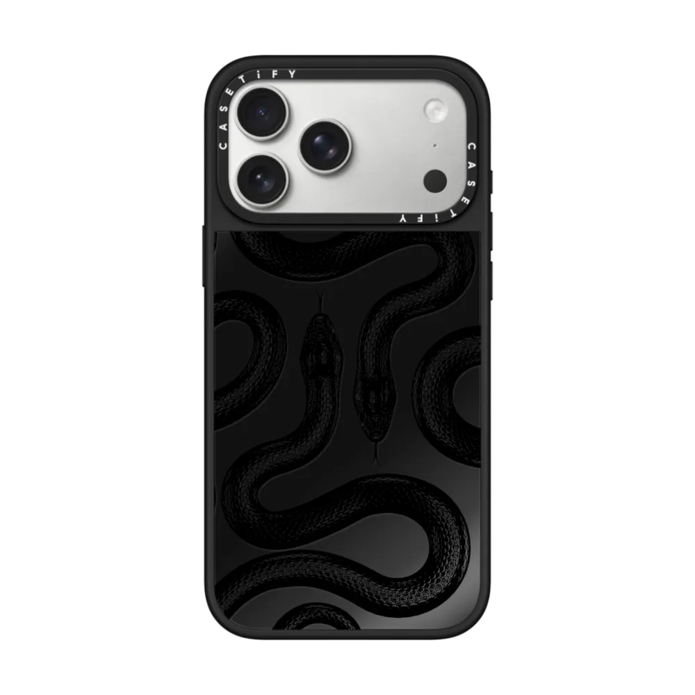 CASETiFY iPhone 17Pro ケース マグセーフ 耐衝撃 スネーク CASETiFY Magsafe Mirror Case for iPhone 17 Pro Max - Black Kingsnake B