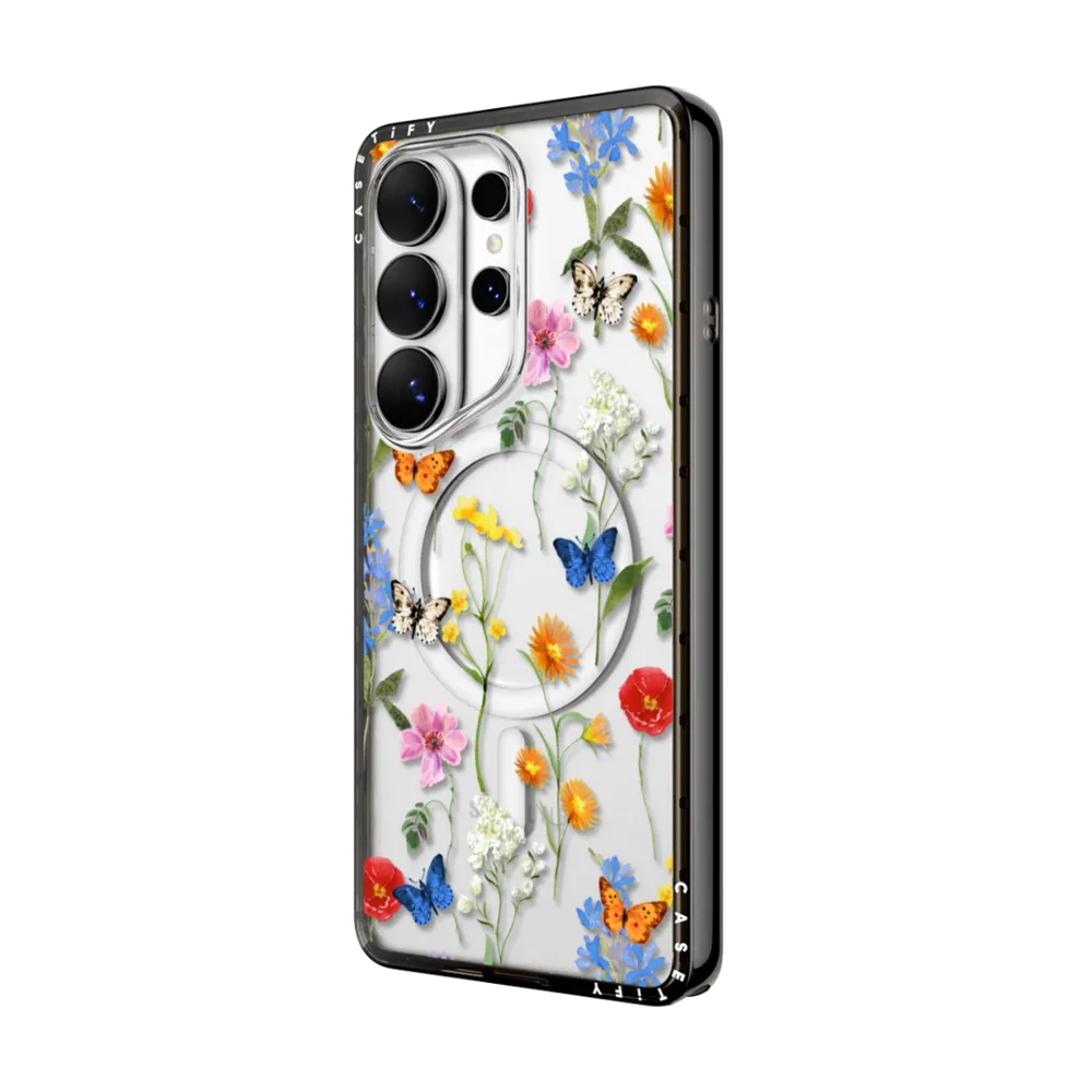 CASETiFY Magsafe Impact Case for S26 Ultra - Millenial Ditsy Floral Clear Black