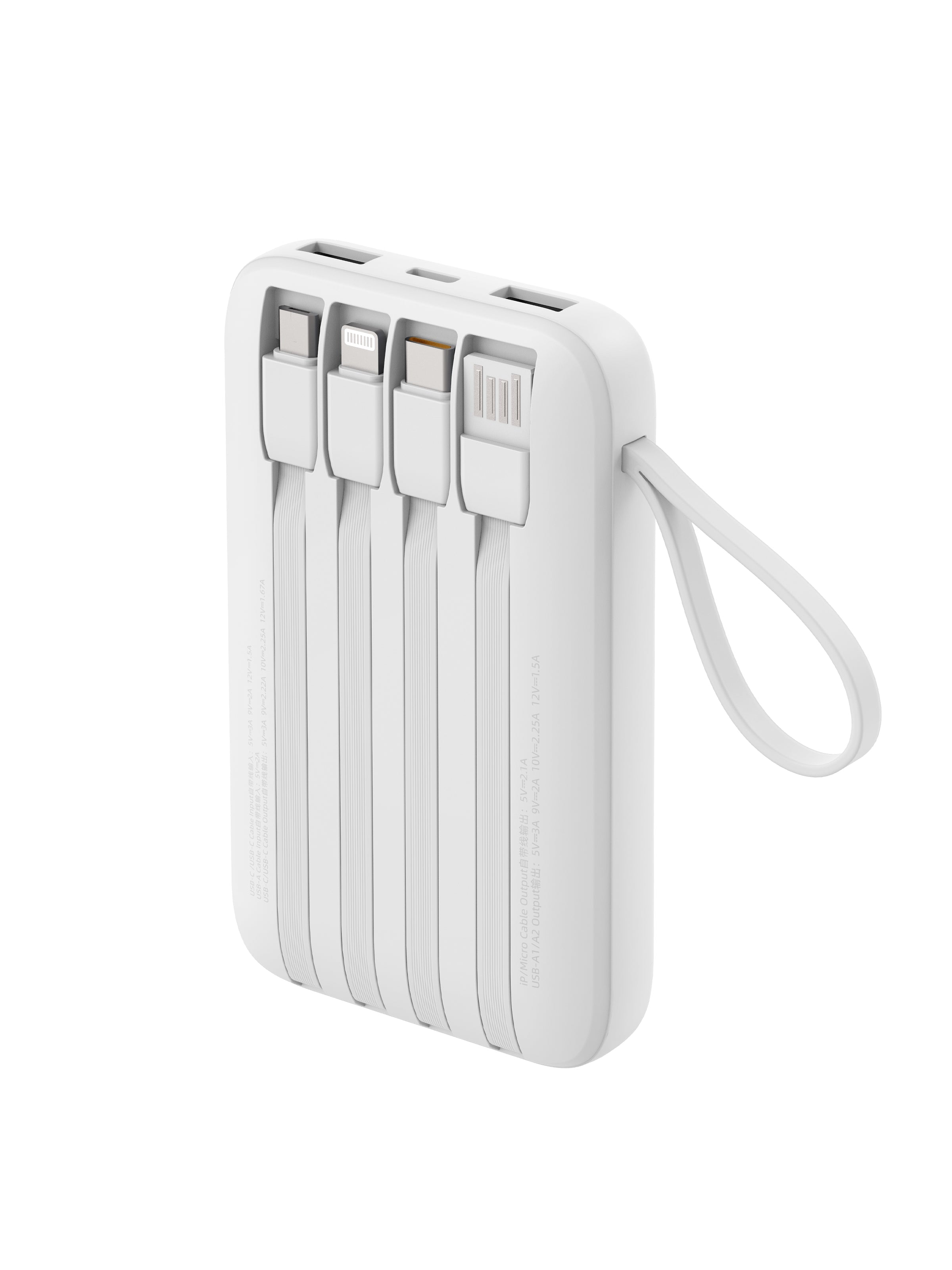 Aukey PB-Y95 Swivel Quad 10000mAh Fast Charging Powerbank with 4 Built-in Cables