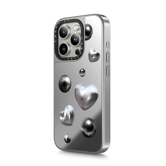 CASETiFY Magsafe Mirror Case for iPhone 14 Pro Max / 15 Pro / 15 Pro Max - Chrome Love