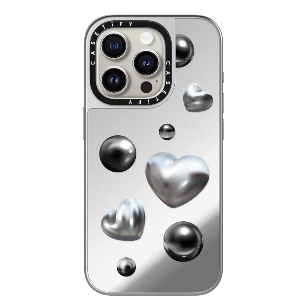 CASETiFY Magsafe Mirror Case for iPhone 14 Pro Max / 15 Pro / 15 Pro Max - Chrome Love
