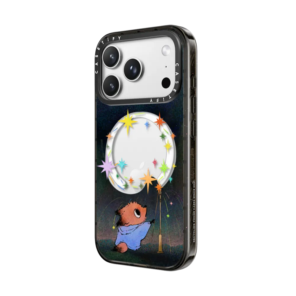 CASETiFY Magsafe Impact Case iPhone 18 / 17 Series - Bubble Fireworks Clear Black