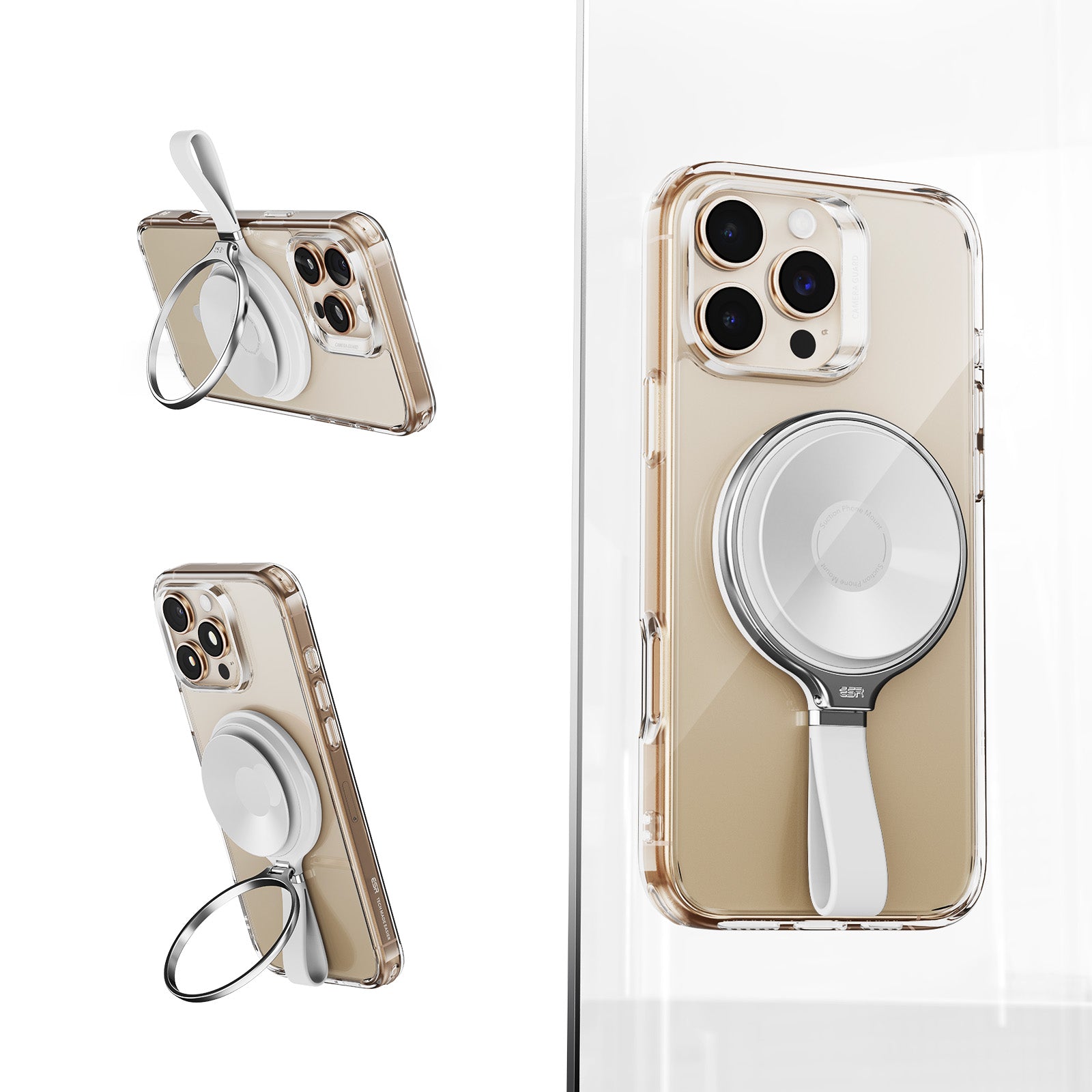 ESR HaloLock Suction Cup Phone Mount with Ring Stand