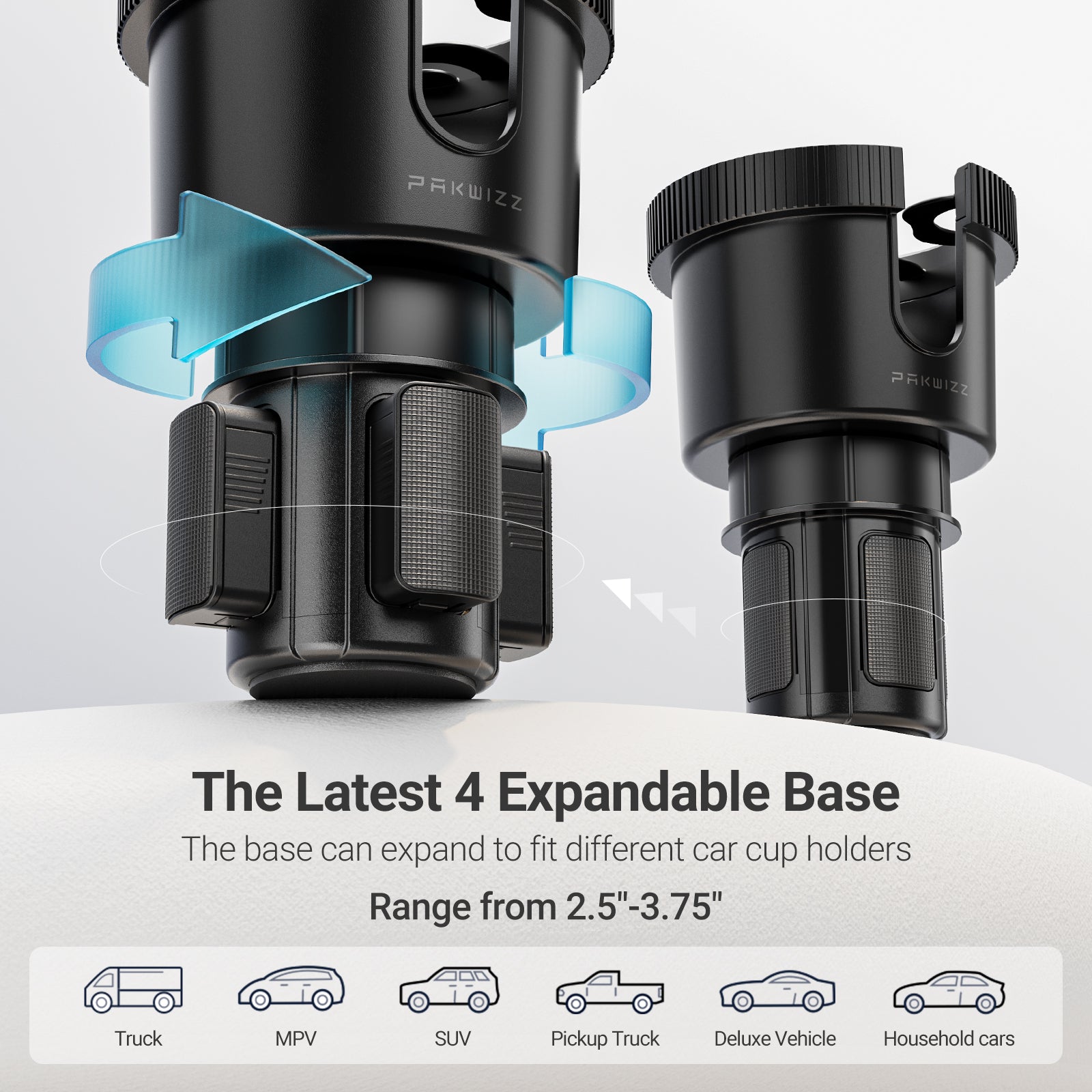 PAKWIZZ Car Cup Holder with Magnetic Phone Mount