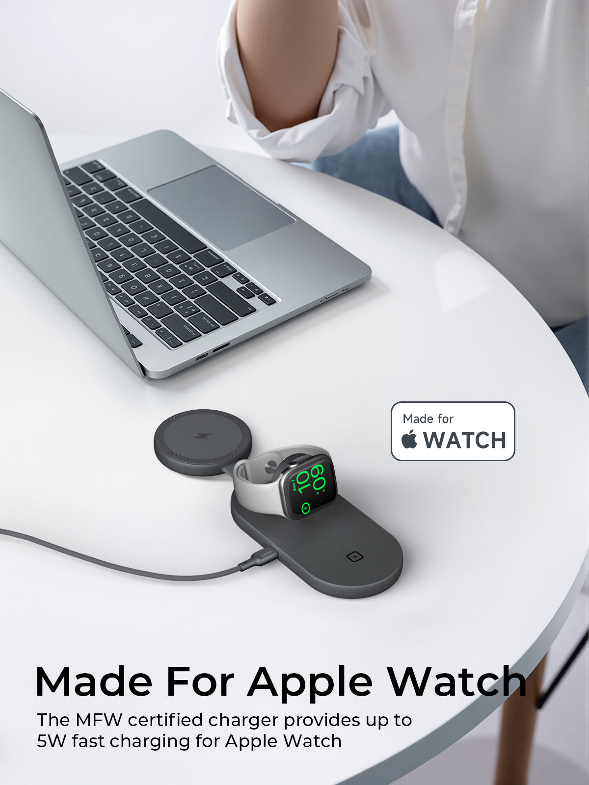 Aukey LC-MC313 MagFusion C 3-in-1 Qi2 MFW Certified Foldable Wireless Charging Station