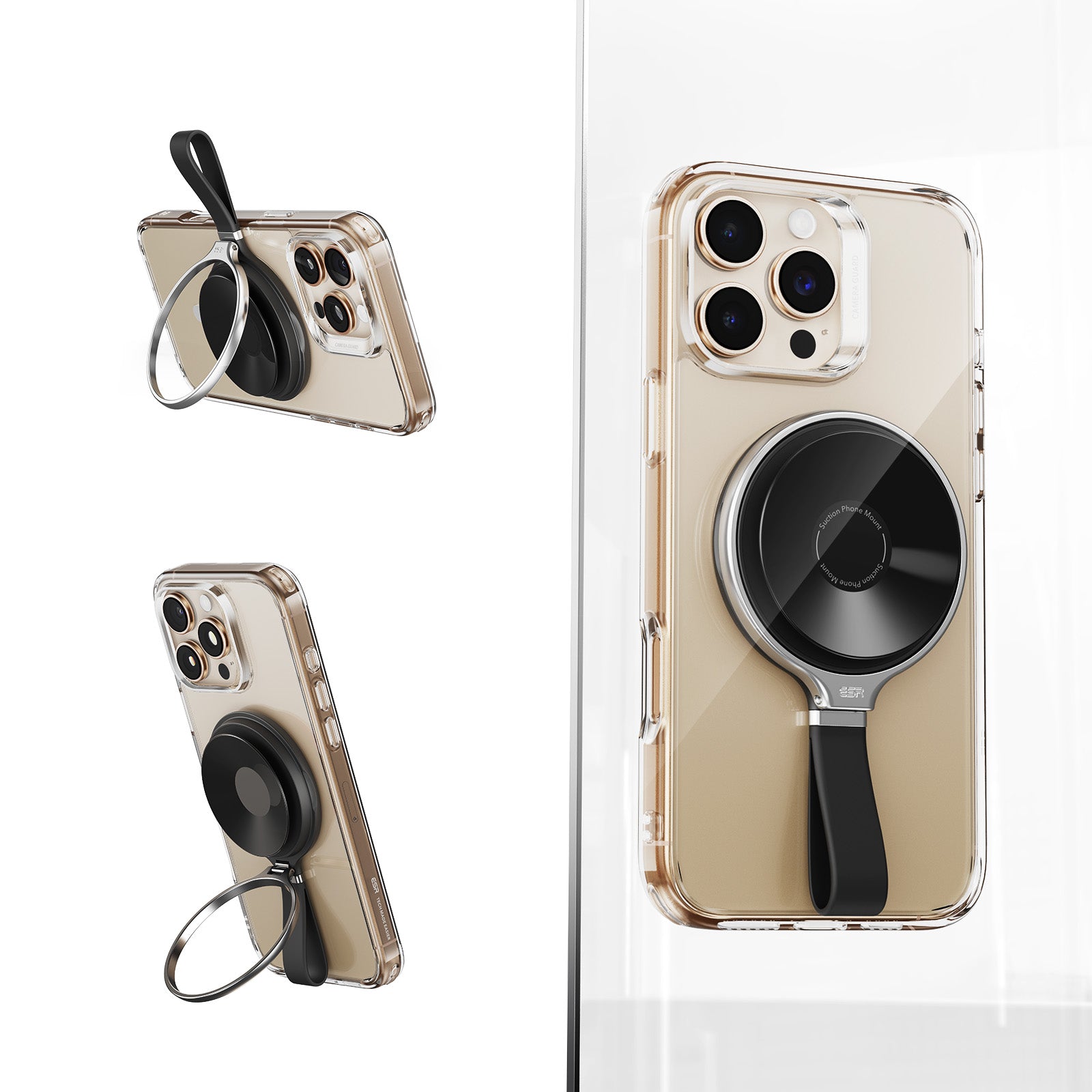 ESR HaloLock Suction Cup Phone Mount with Ring Stand