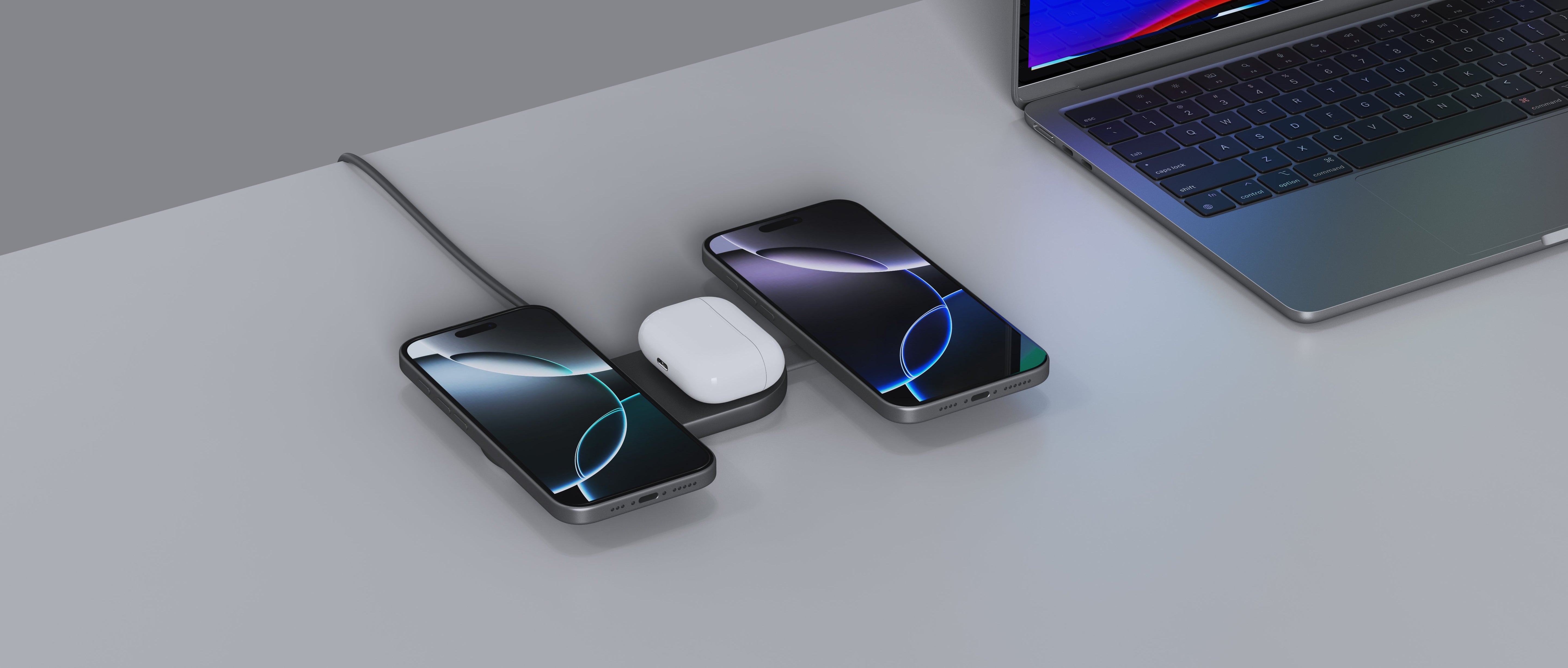 Aukey LC-MC314 MagFusion C Pro Qi2.2 25W Foldable 3-in-1 Magnetic Fast Wireless Charger