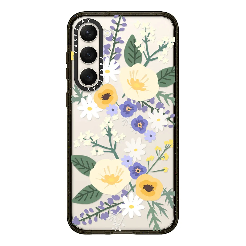 CASETiFY Impact Case for S24 Plus - Veronica Violet Floral Mix Clear Black