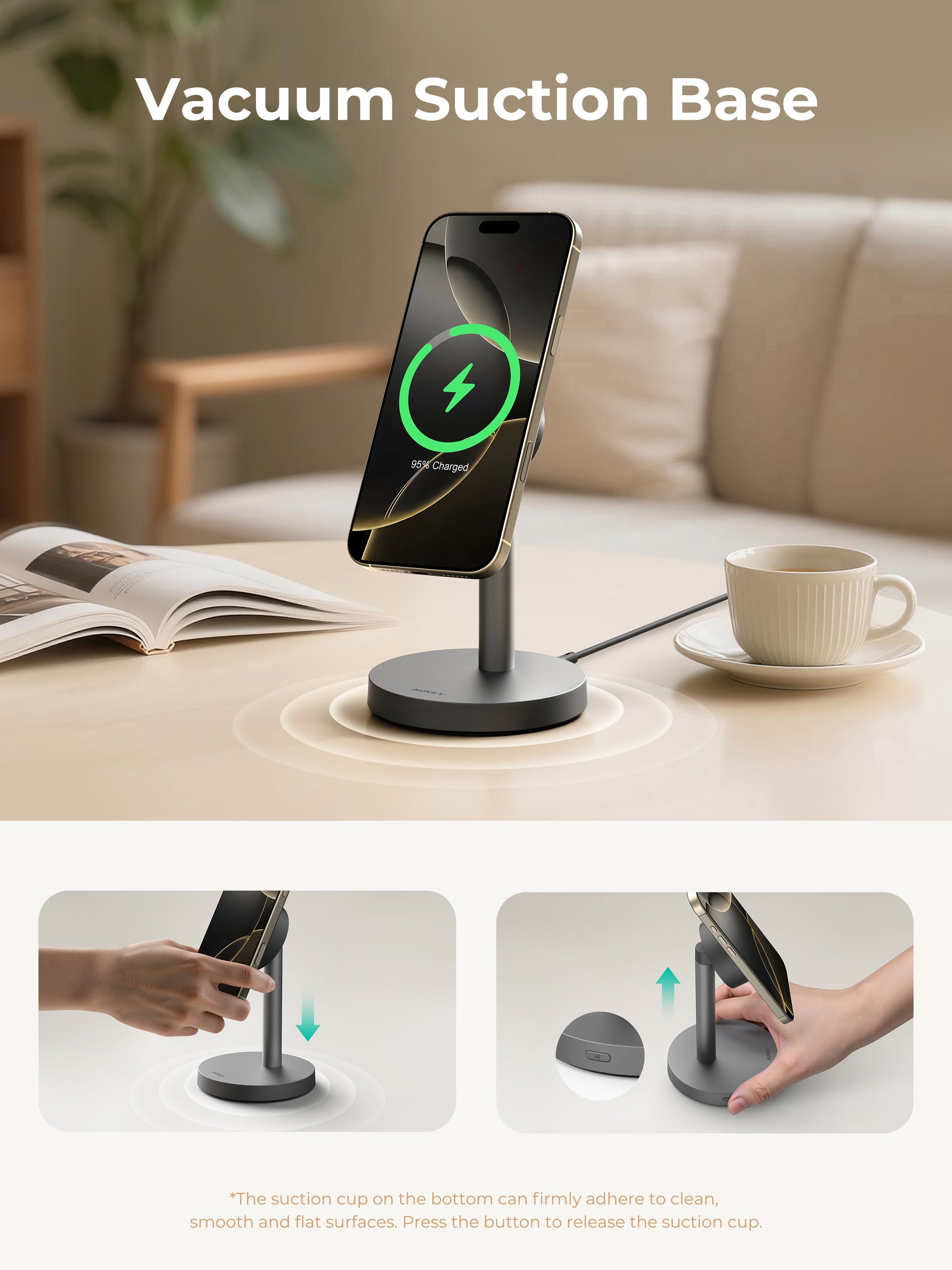 AUKEY LC-MC111 Qi2.2 MagFusion 1X 25W Magnetic Wireless Charging Station