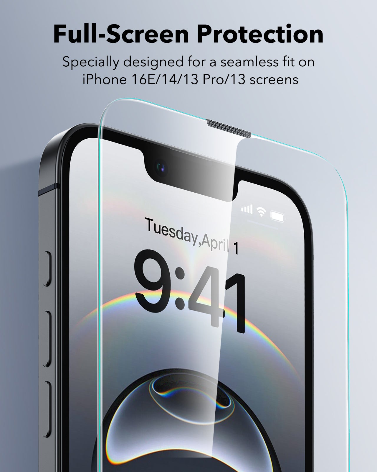 ESR iPhone 16e / 14 / 13 / 13 Pro UltraFit Classic Tempered Glass 2pcs Pack