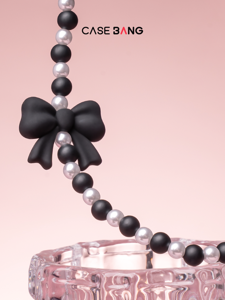 CASEBANG Wrist Strap - Pearl and Bow Pink