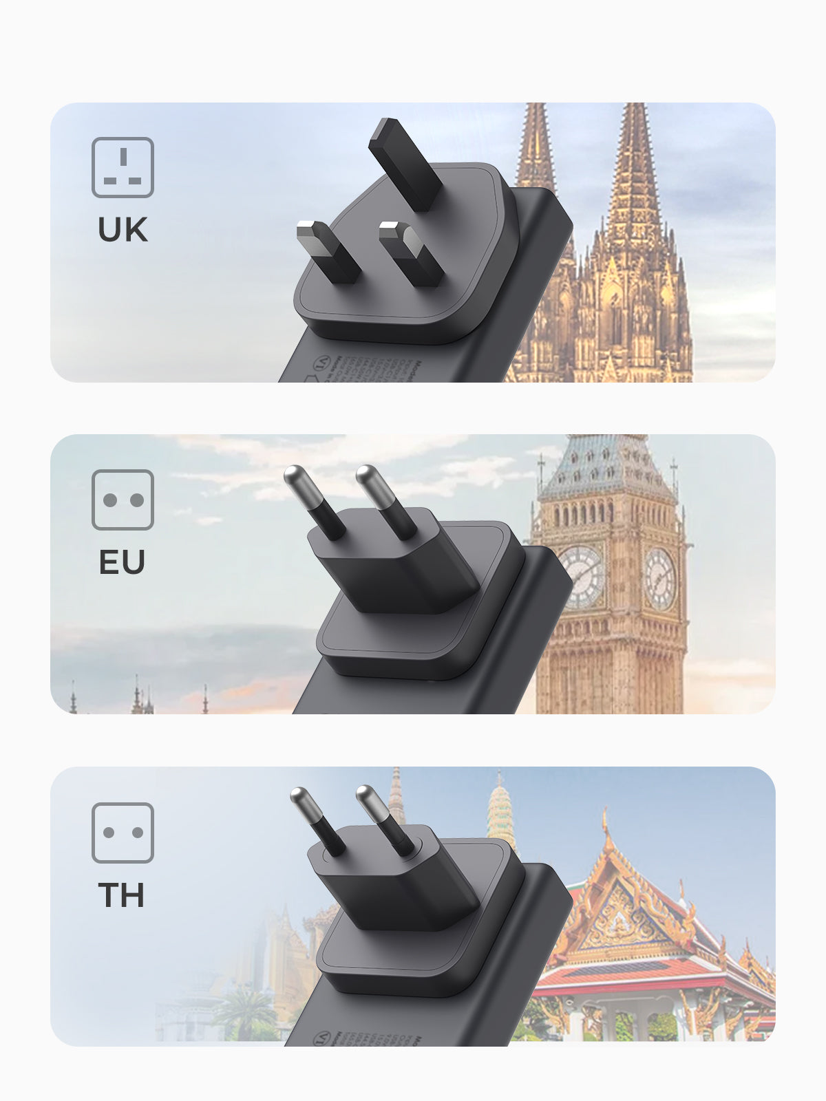 Aukey PA-C4 Comet Slim 67W GaN PD Wall Charger w/ EU UK TH Interchangeable Plugs