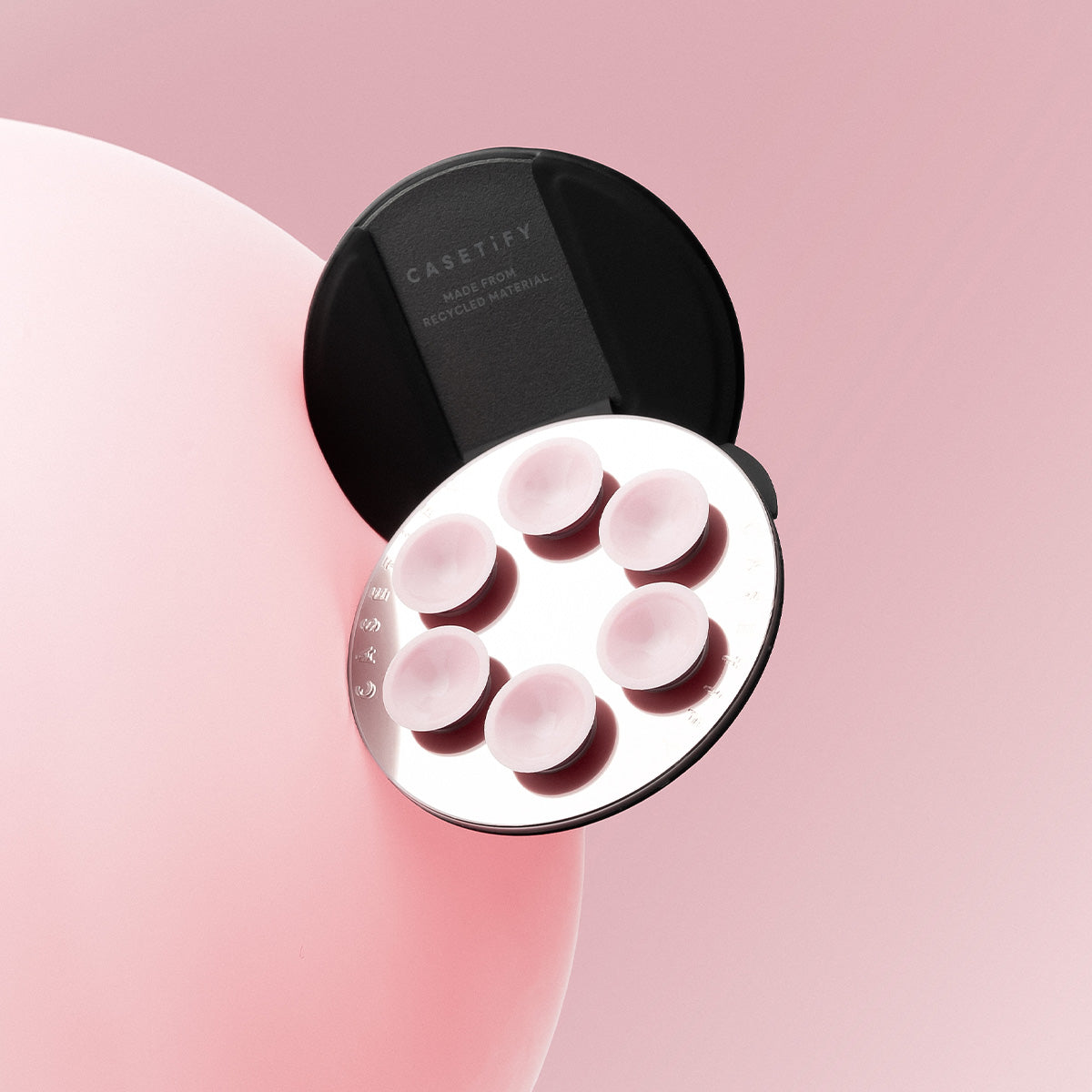 CASETiFY Magsafe Snappy Snap and Stick Mirror Grip Stand - Primrose Pink