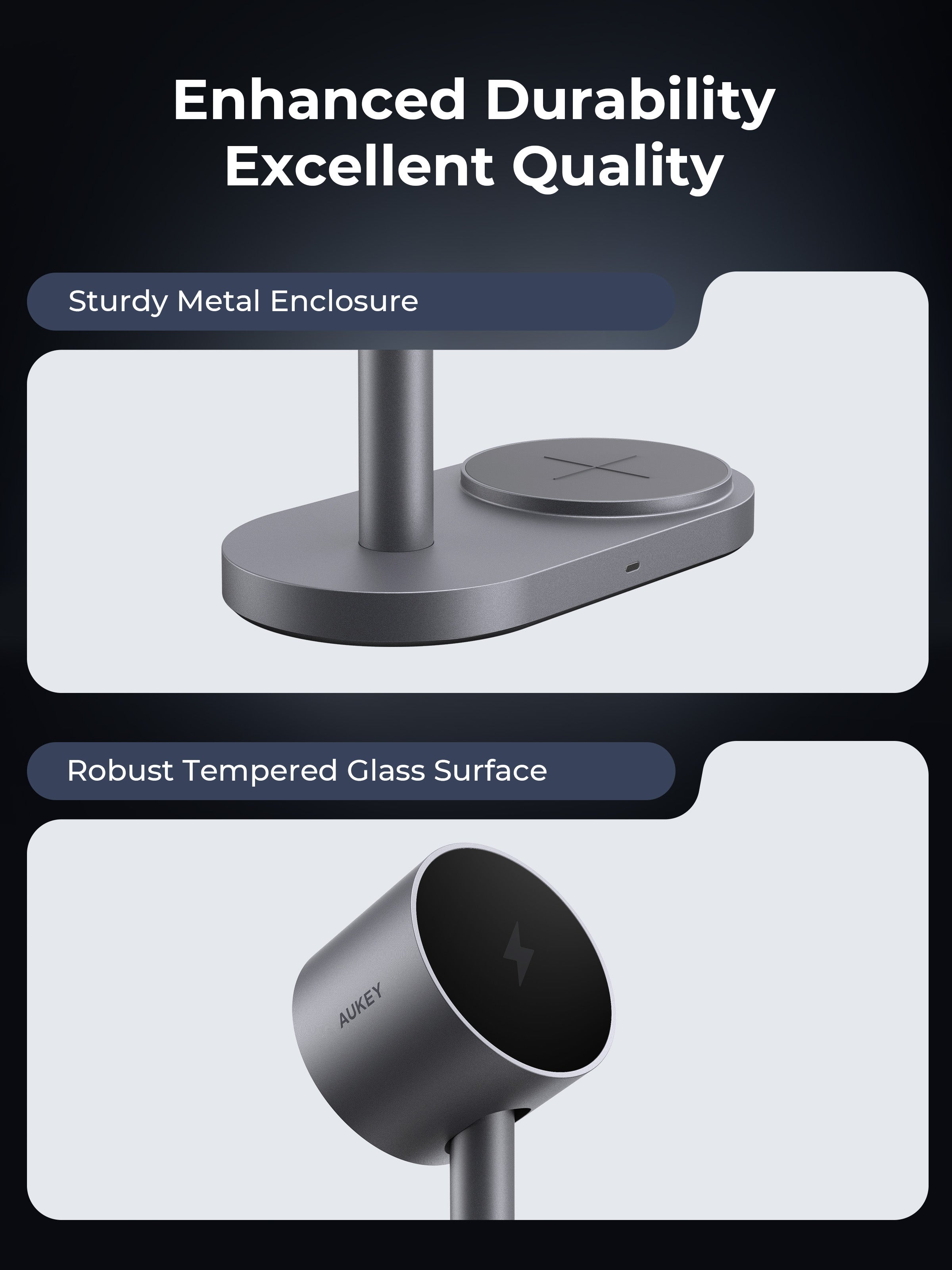 AUKEY LC-MC213 Qi2.2 MagFusion 2X 2-in-1 25W Magnetic Wireless Charging Station
