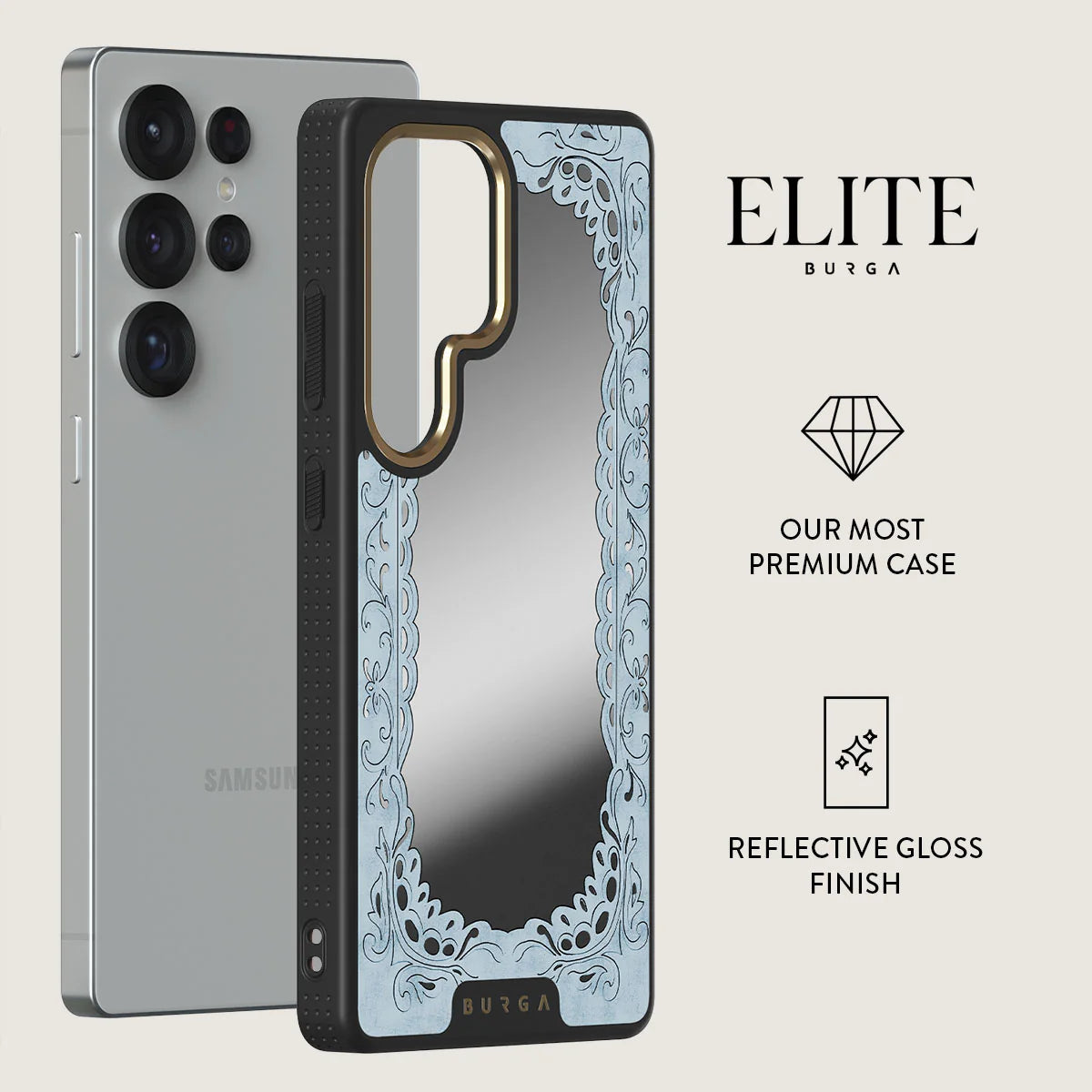 BURGA Samsung Galaxy S25 Ultra Looking Glass Elite Mirror Gold Tough MagSafe Case