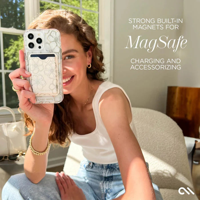 Case-Mate iPhone 16 Series Floral Gems MagSafe Case