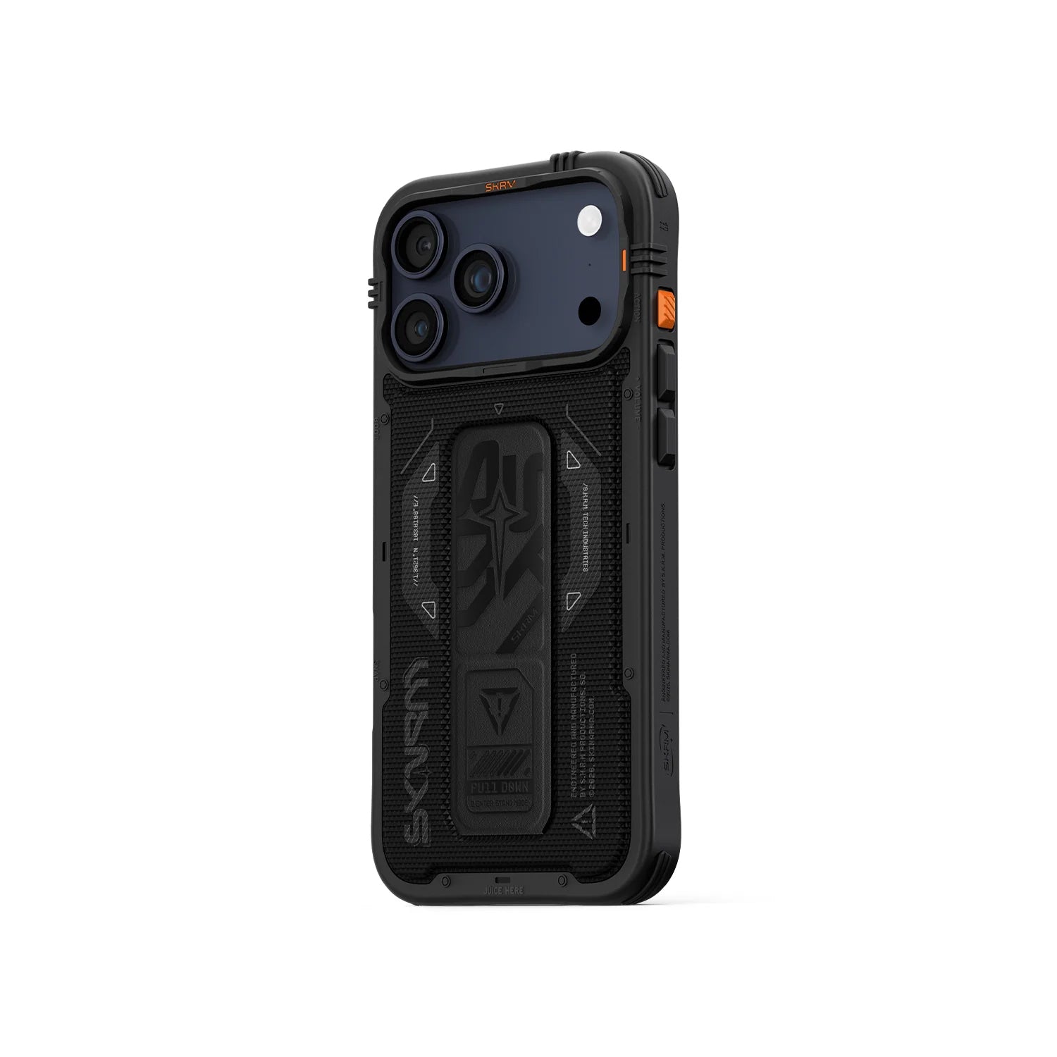 Skinarma iPhone 17 Pro / 17 Pro Max Phantom Mag-Charge Back Case With Grip Stand - Black