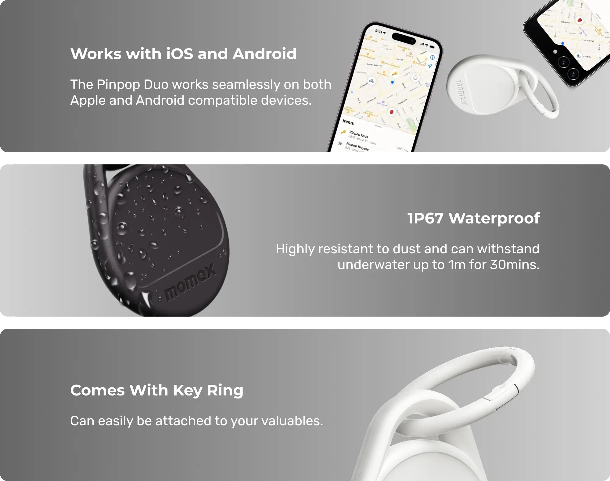 Momax BR11W Pinpop Duo Find My Locator - GPS Tracking Device