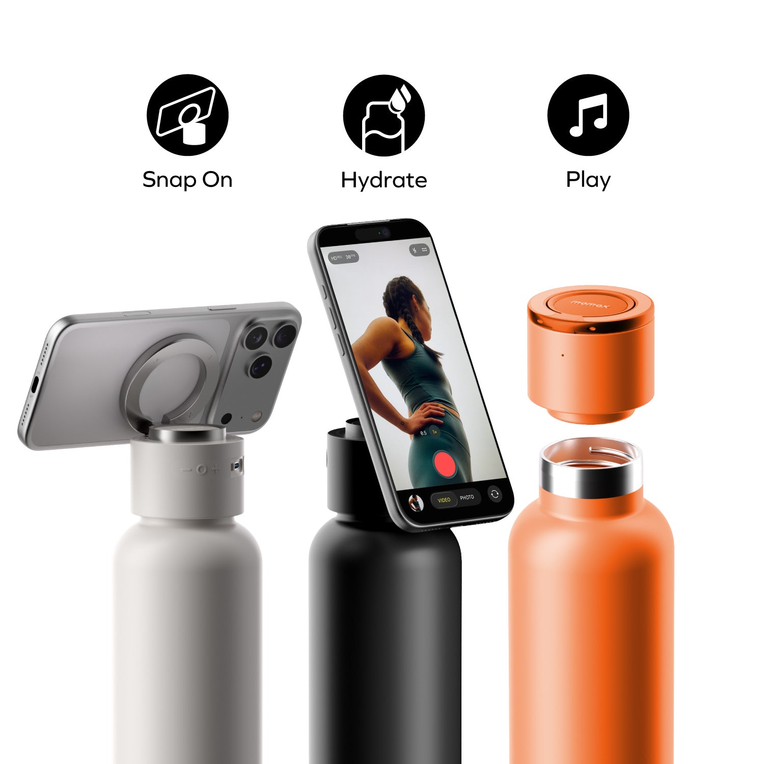 Momax BS13 1-Vibe Bottle Magnetic Wireless Speaker Flask