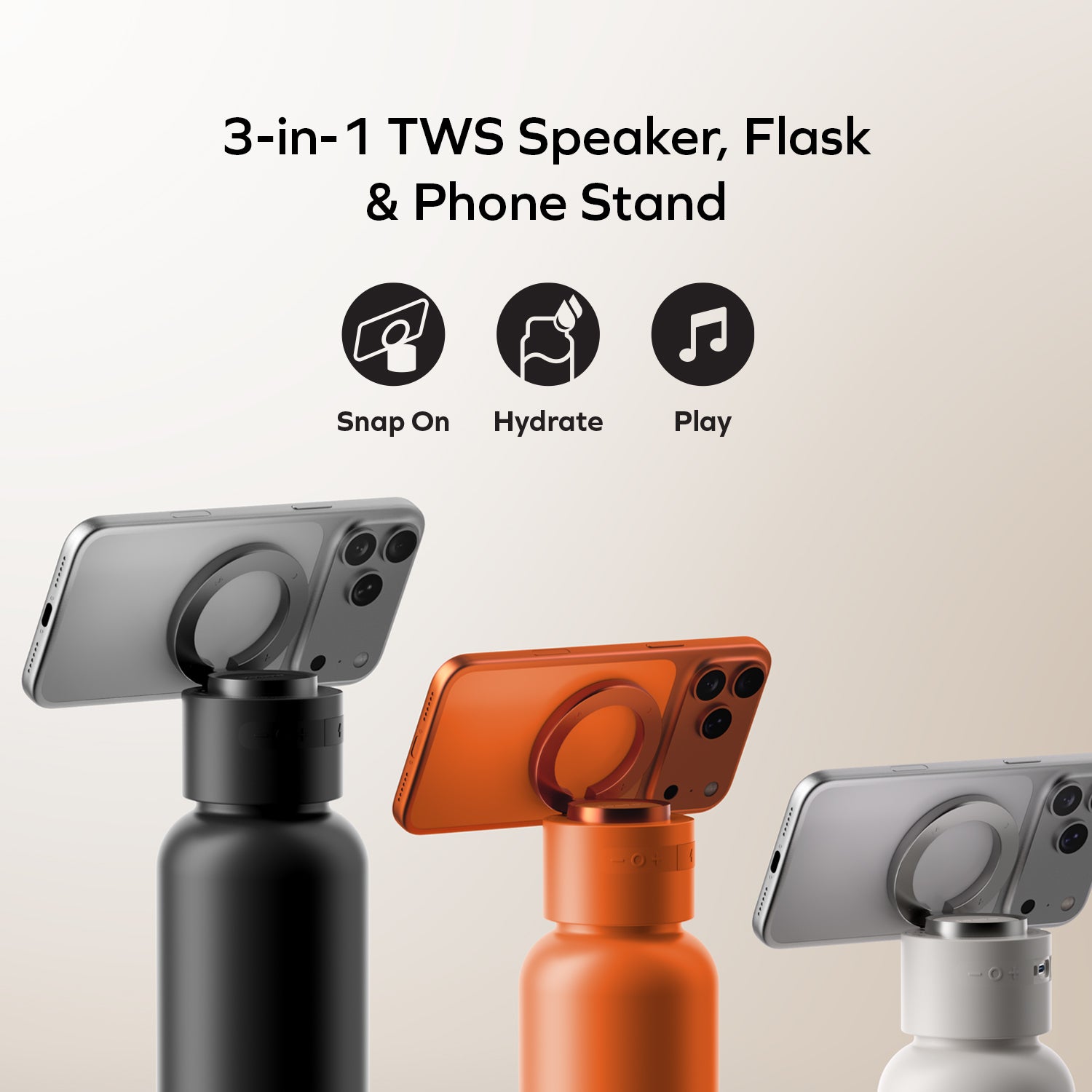 Momax BS13 1-Vibe Bottle Magnetic Wireless Speaker Flask