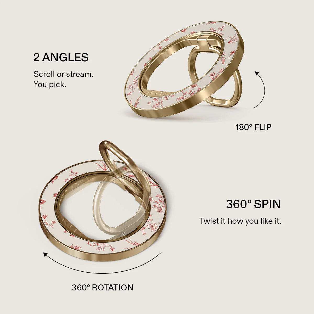 BURGA Magnetic Gold Ring Holder
