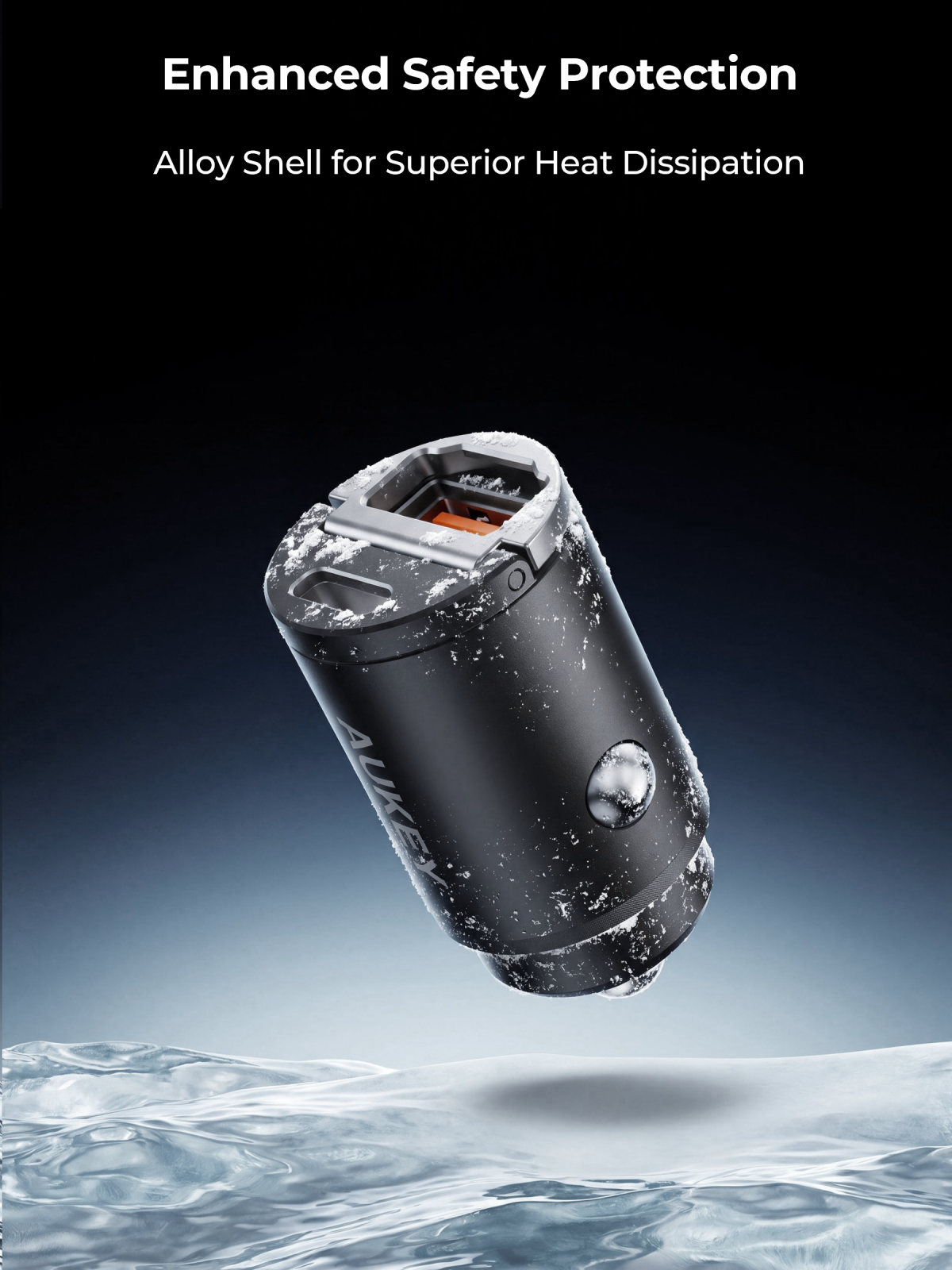 Aukey CC-A3P Enduro Nano AC 65W 2-Port Car Charger