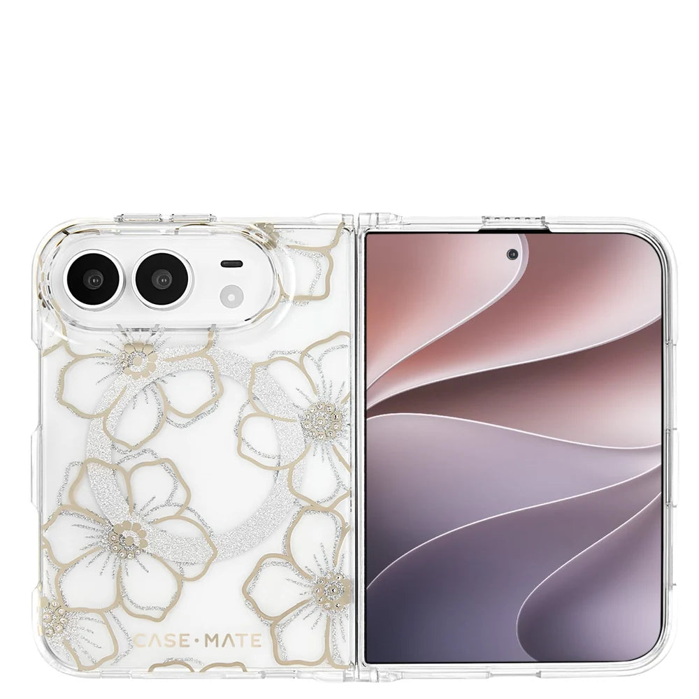 Case-Mate iPhone Duo Floral Gems MagSafe Case - Gold