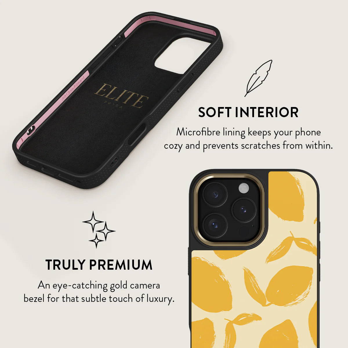 BURGA iPhone 16 Pro / 16 Pro Max Lemon Tart Elite Gold Tough MagSafe Case