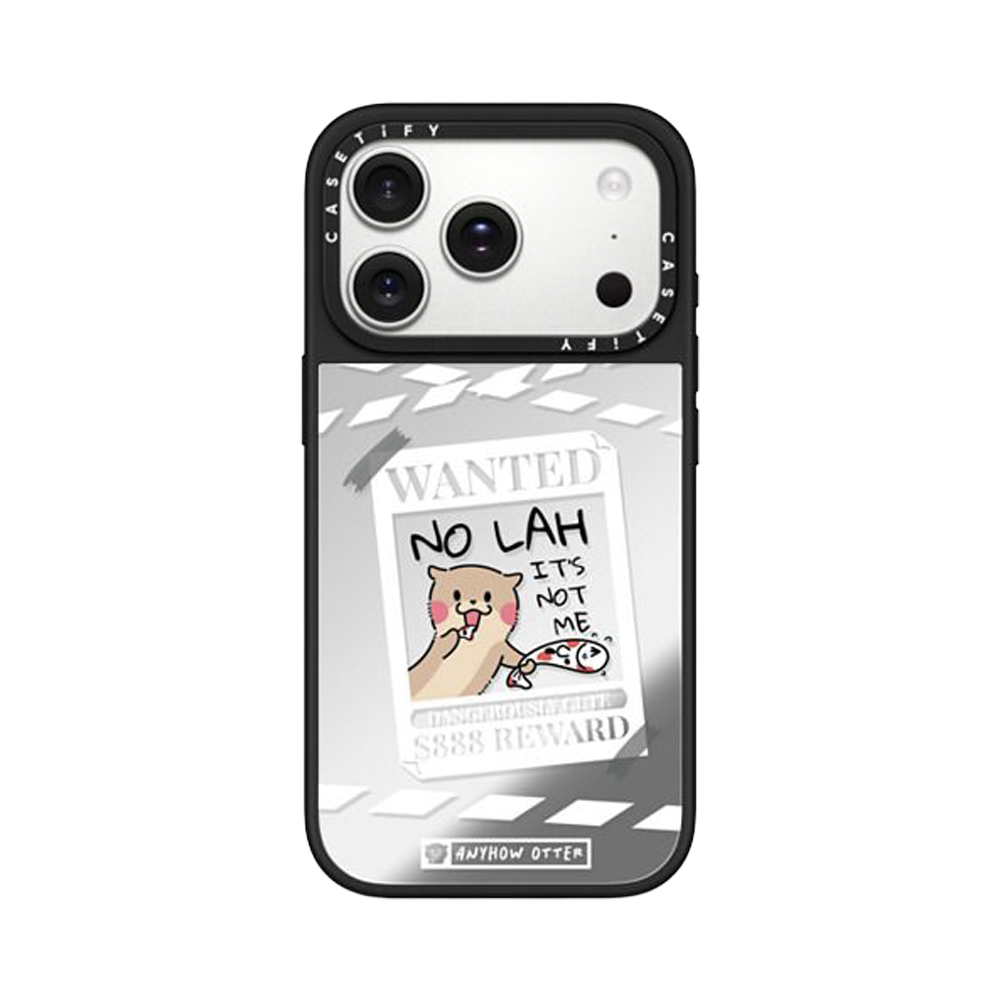CASETiFY Magsafe Mirror Case for iPhone 17 Series - Anyhow Otter Wanted Silver On Black