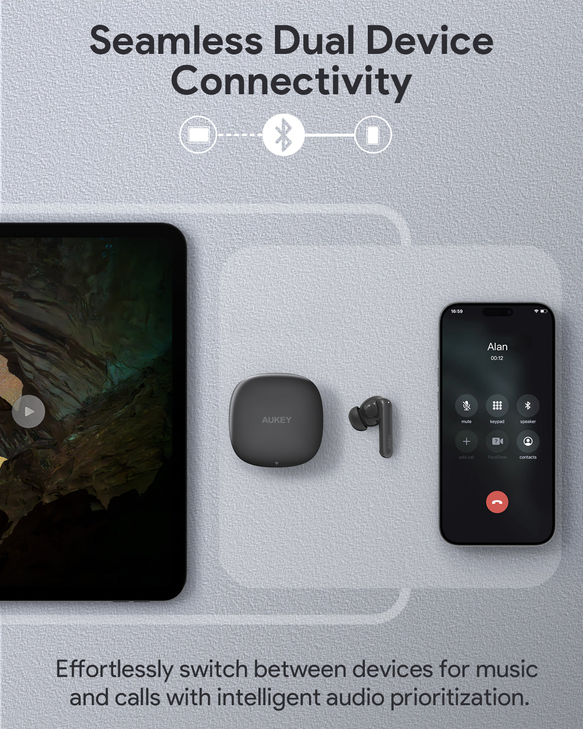 Aukey EP-B2 True Wireless Earbuds with Hybrid Active Noise Cancellation (ANC)