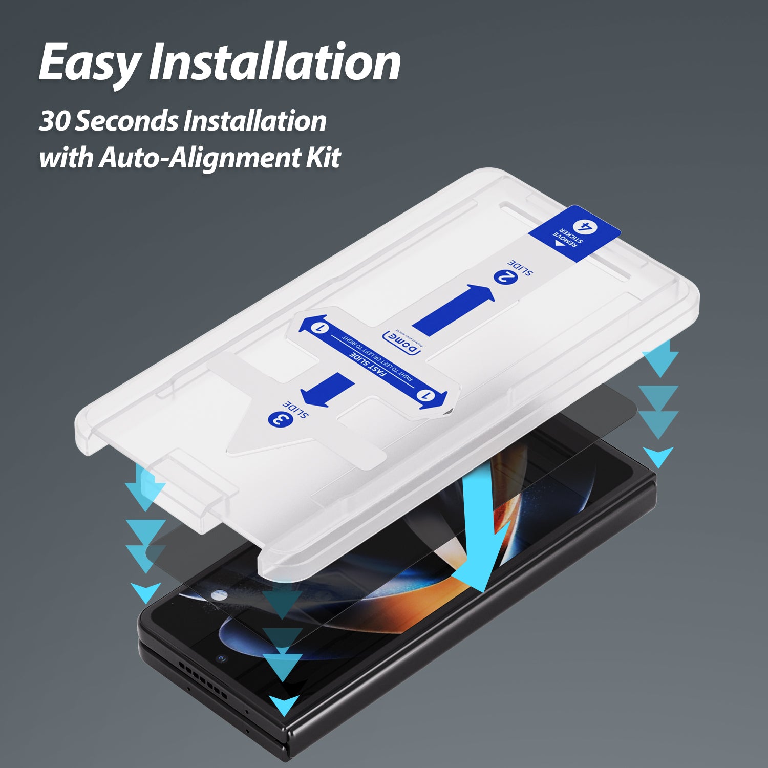 Whitestone Galaxy Z Fold 5 FRONT DISPLAY EZ PRIVACY Tempered Glass Screen Protector