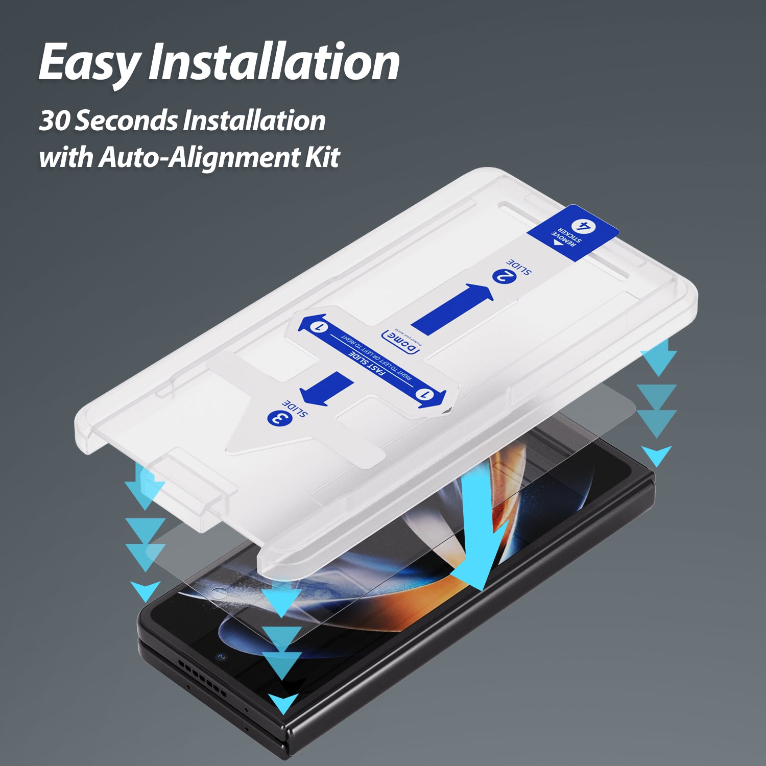 Whitestone Galaxy Z Fold 5 FRONT DISPLAY EZ Tempered Glass Screen Protector