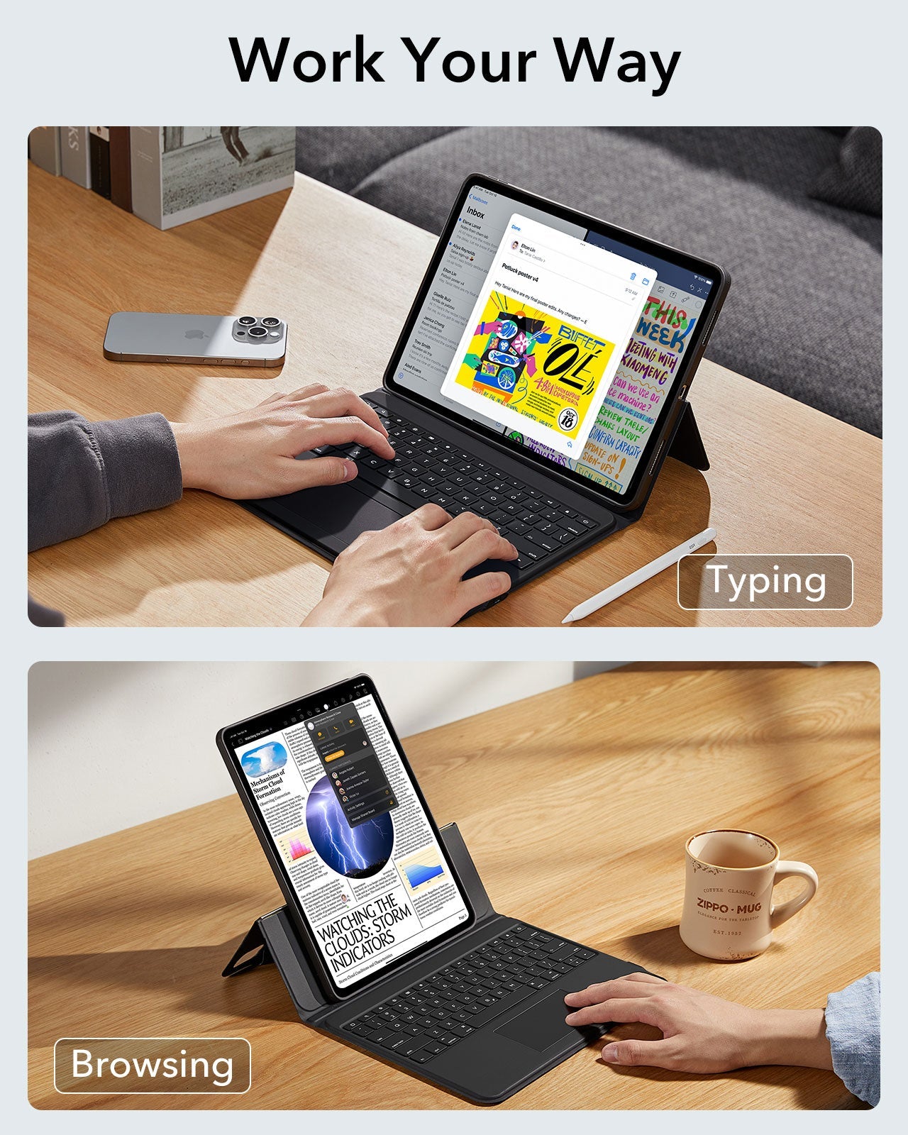 ESR iPad Pro 11" (2024/2025) Ascend Keyboard Case
