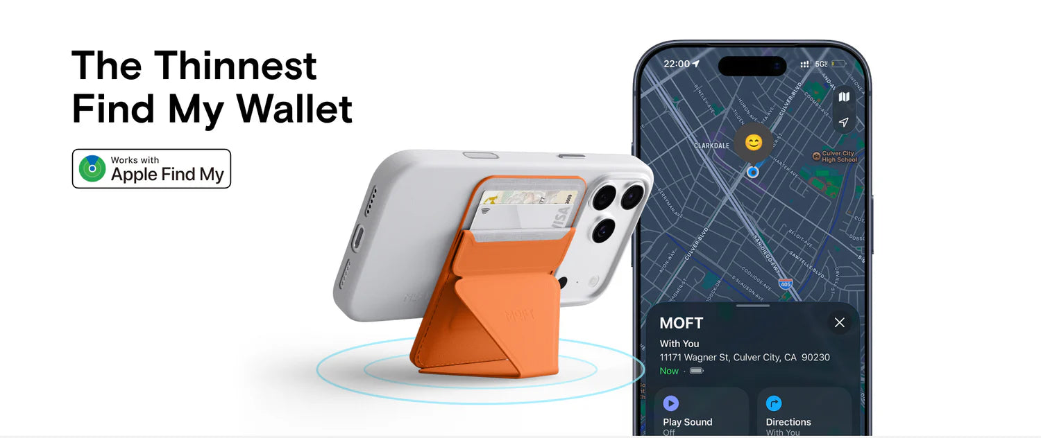 MOFT Trackable Snap-on Phone Stand & Wallet with Apple Find My (MagSafe Compatible)